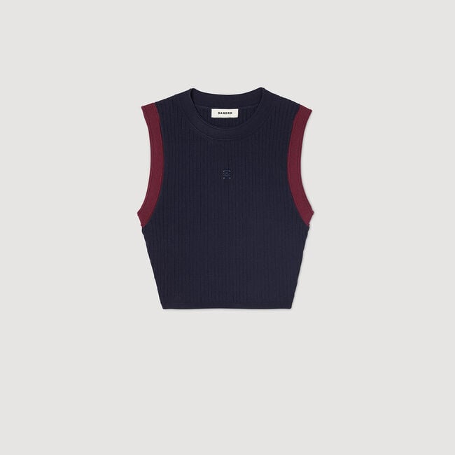 Two-tone knit top