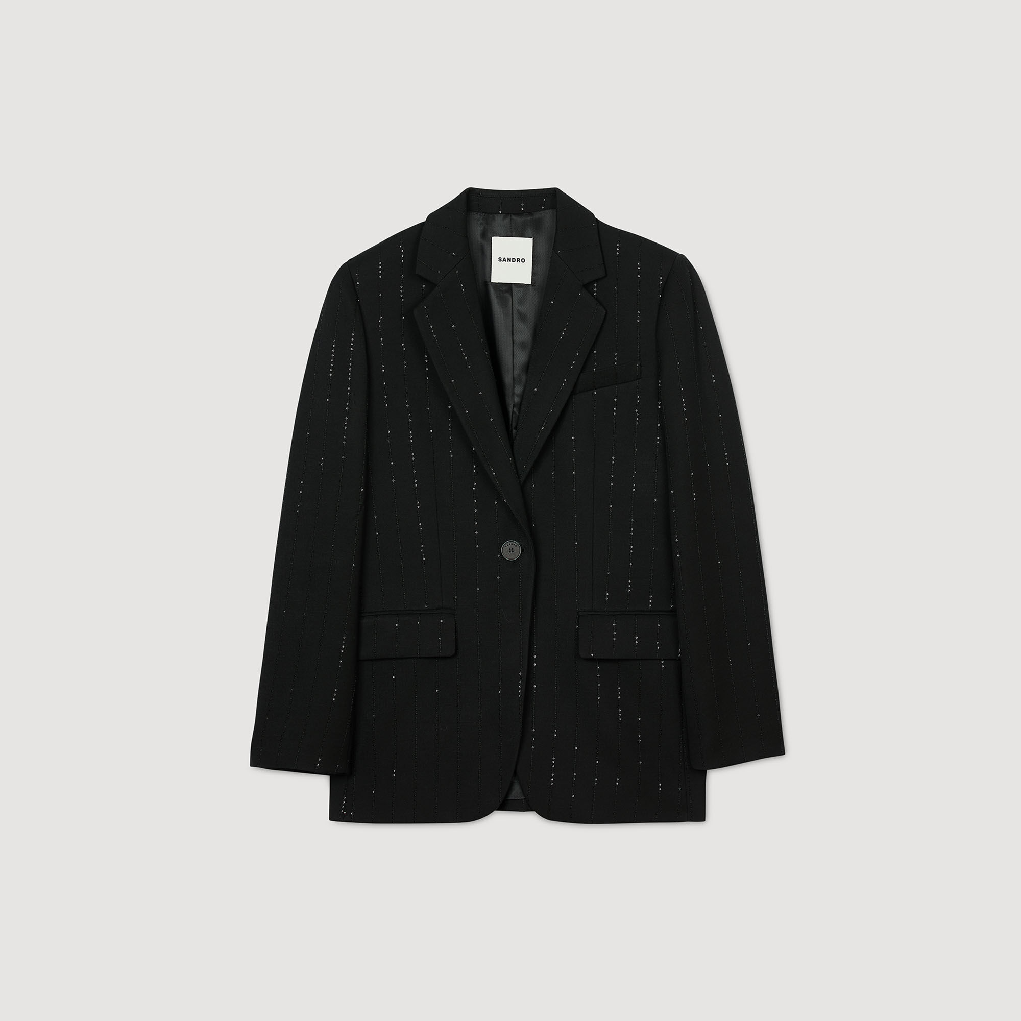 ★美品★ Sandro ジャケット SANDRO ジップアップ レザージャケット | ブラック | FARFETCH JP