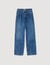 Wide-leg striped jeans