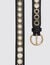 Belt with round buckle and eyelets