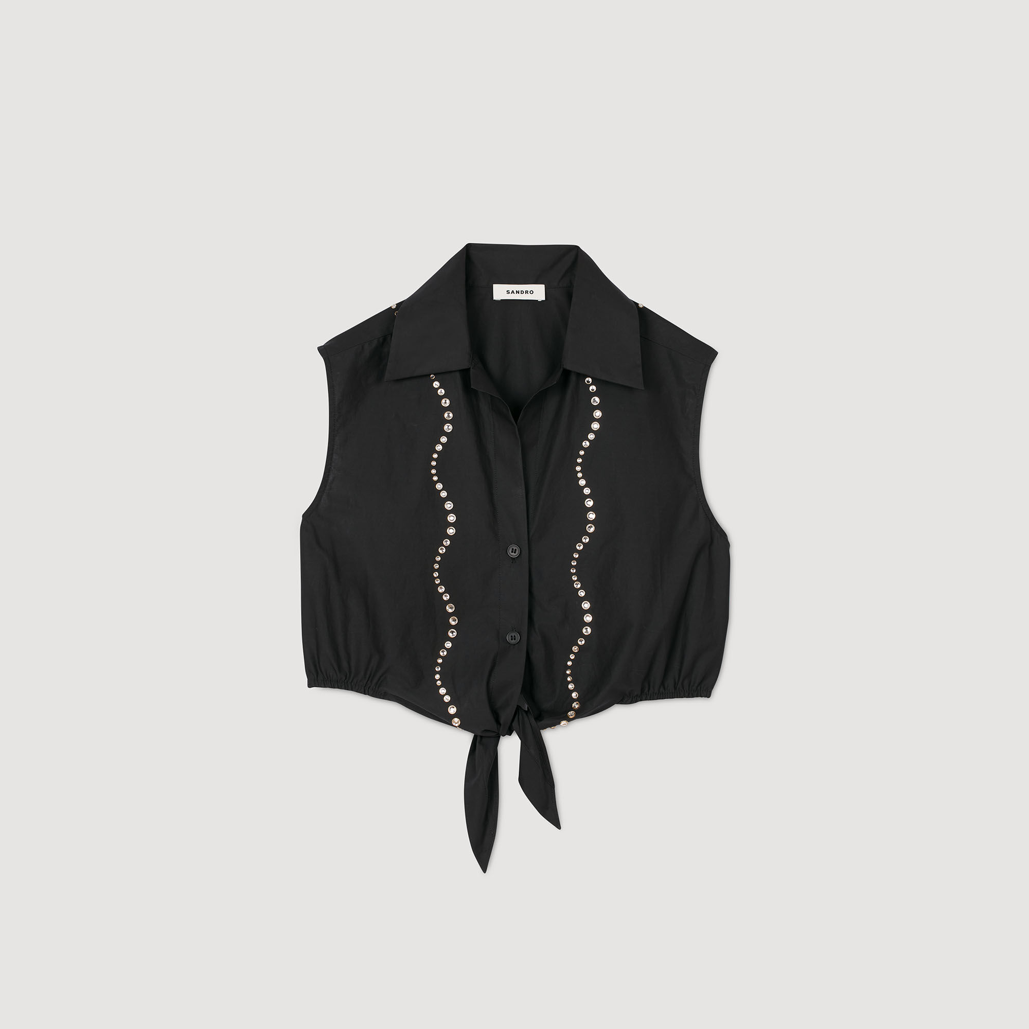 Rhinestone cropped shirt