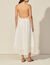 Long backless dress and lace trim