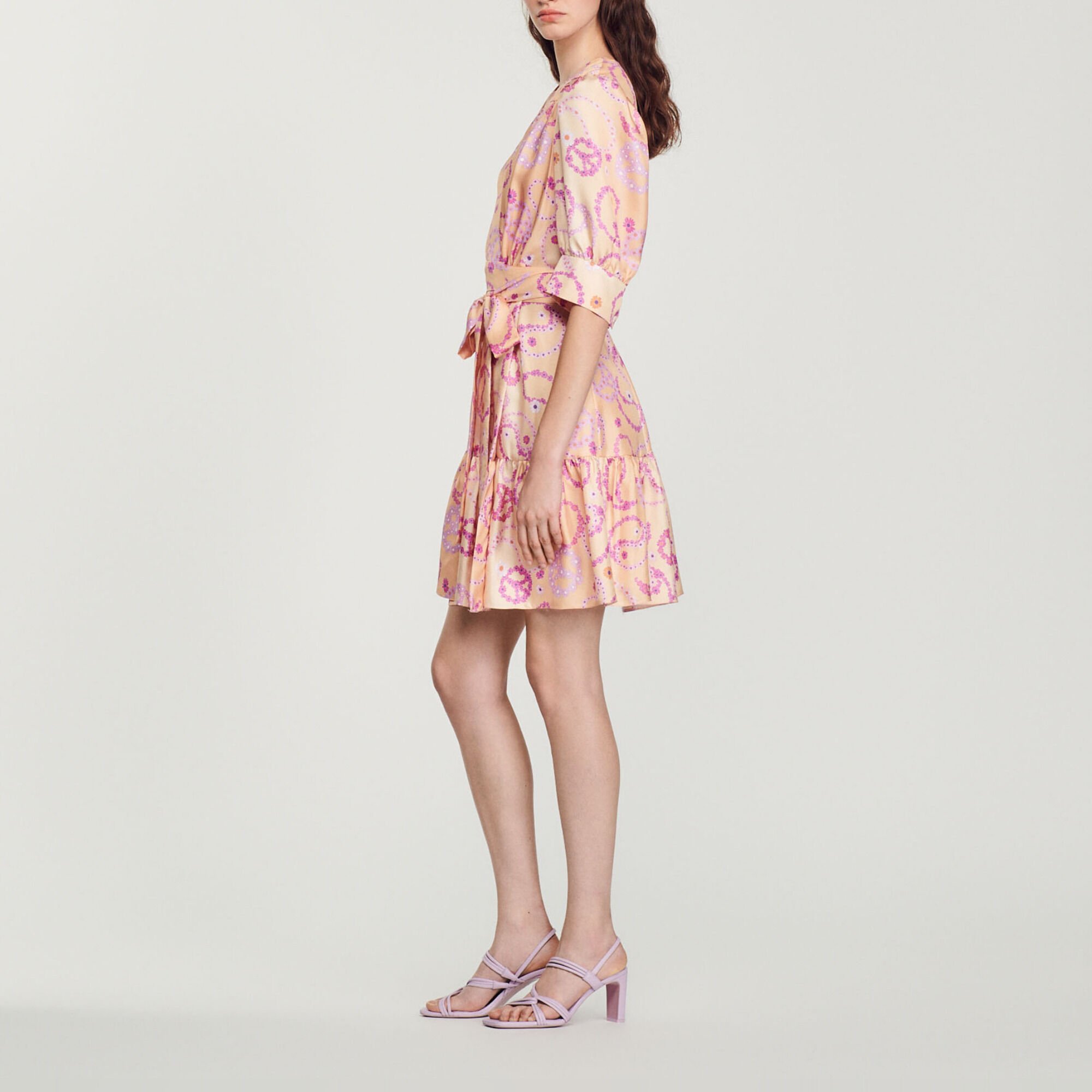 Silk dress with Peace & Love print