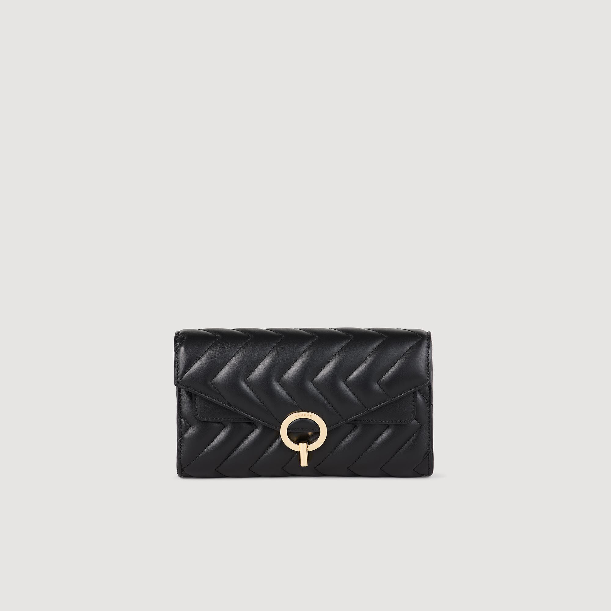 Leather crossbody clutch bag