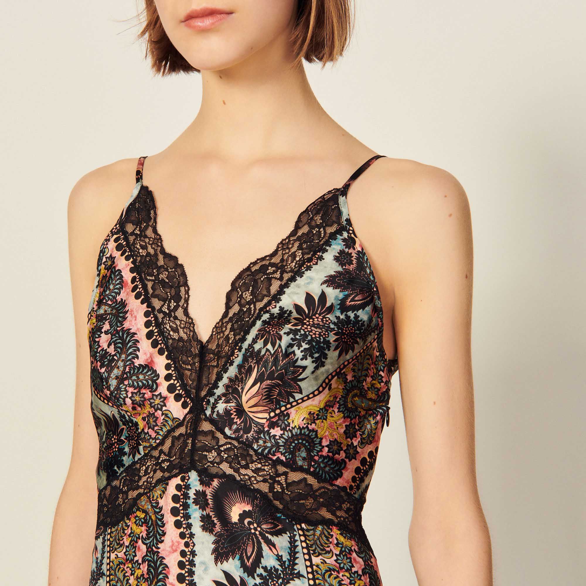 Printed silk dress