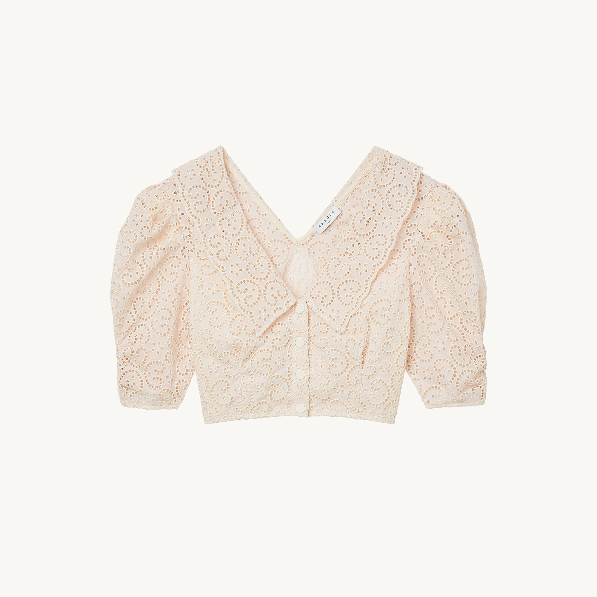 Cropped broderie anglaise shirt
