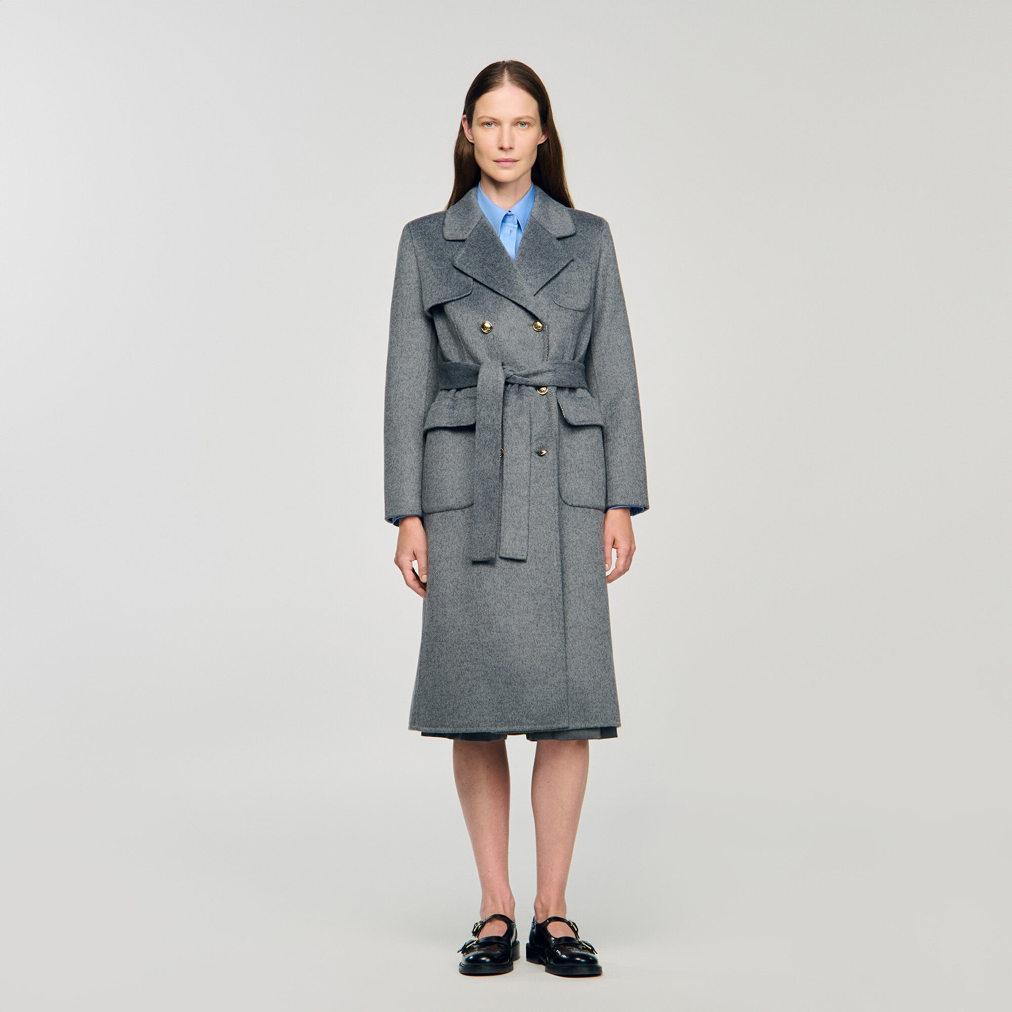 Double-faced check coat