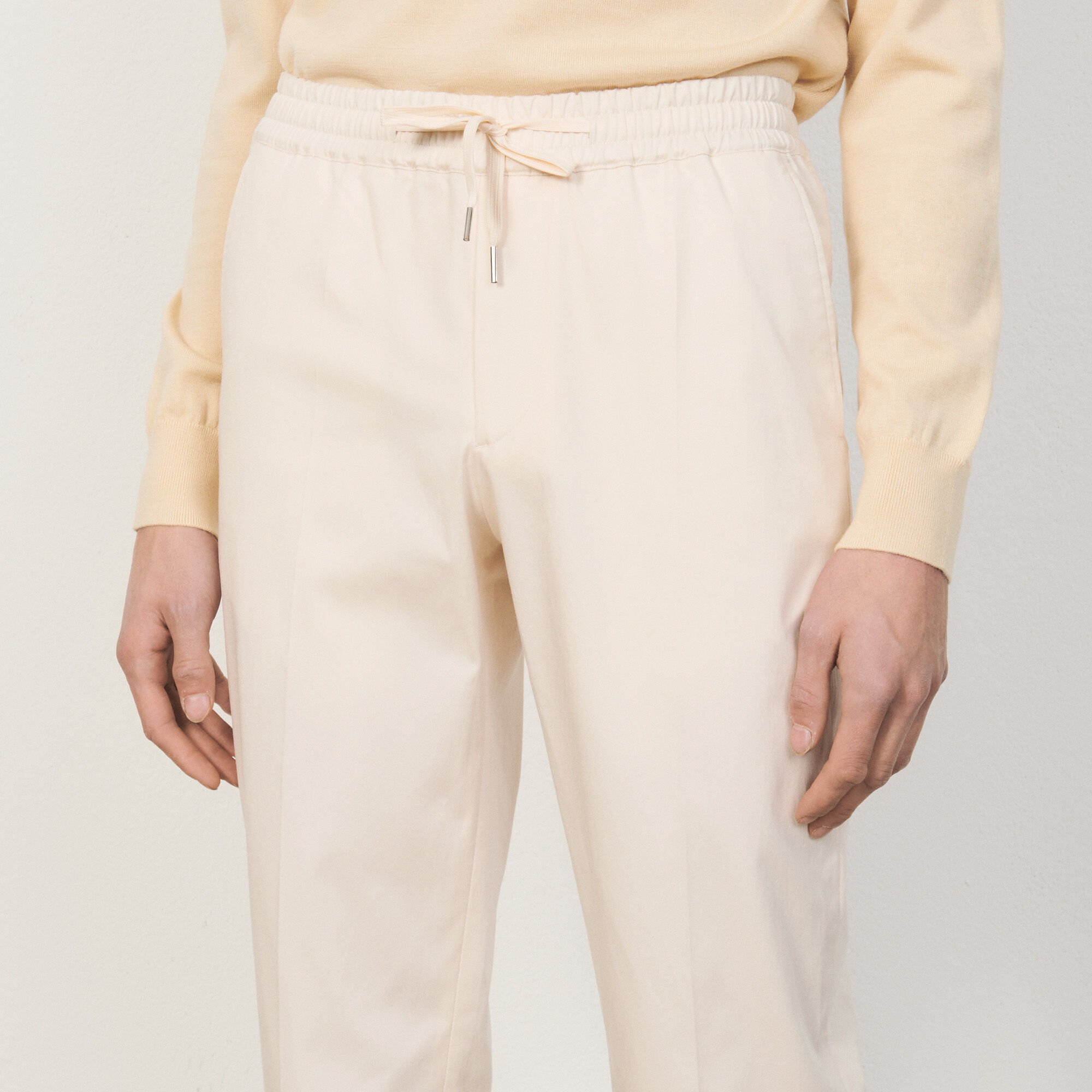 Cotton carrot-fit trousers