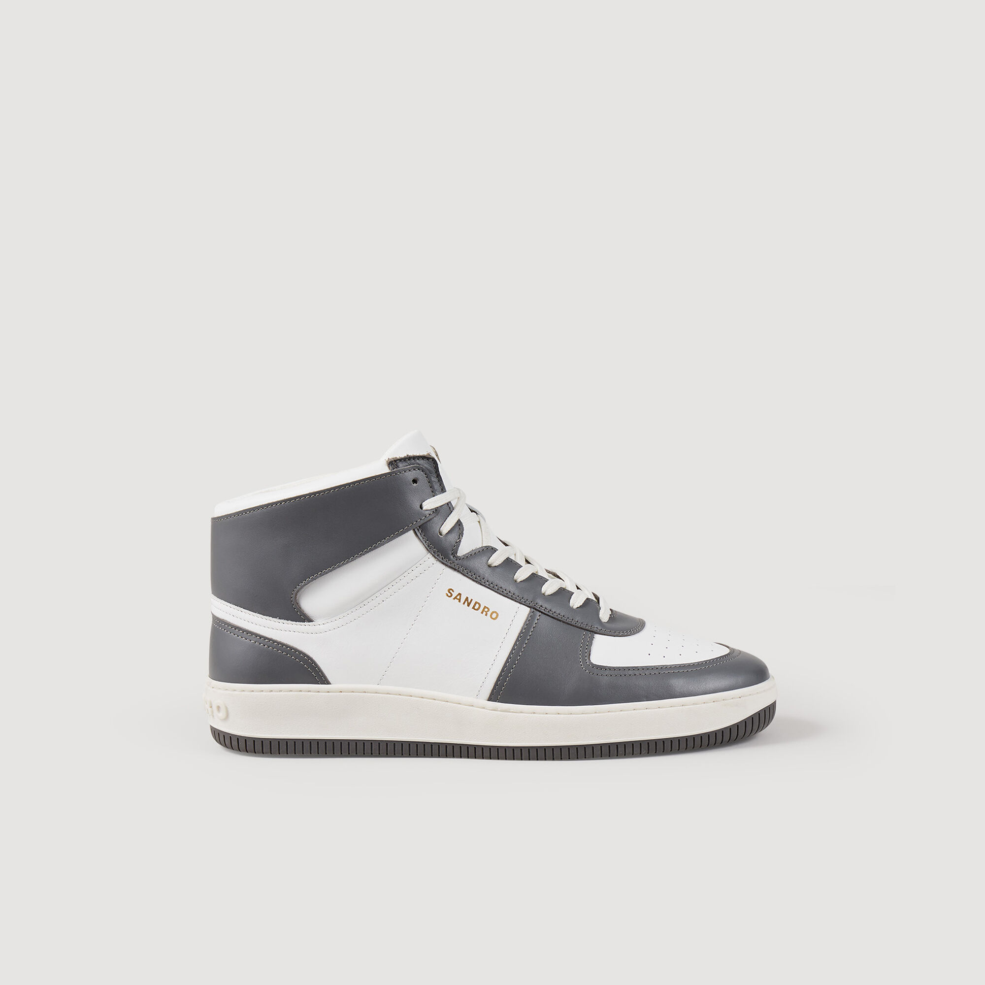 Leather high-top trainers