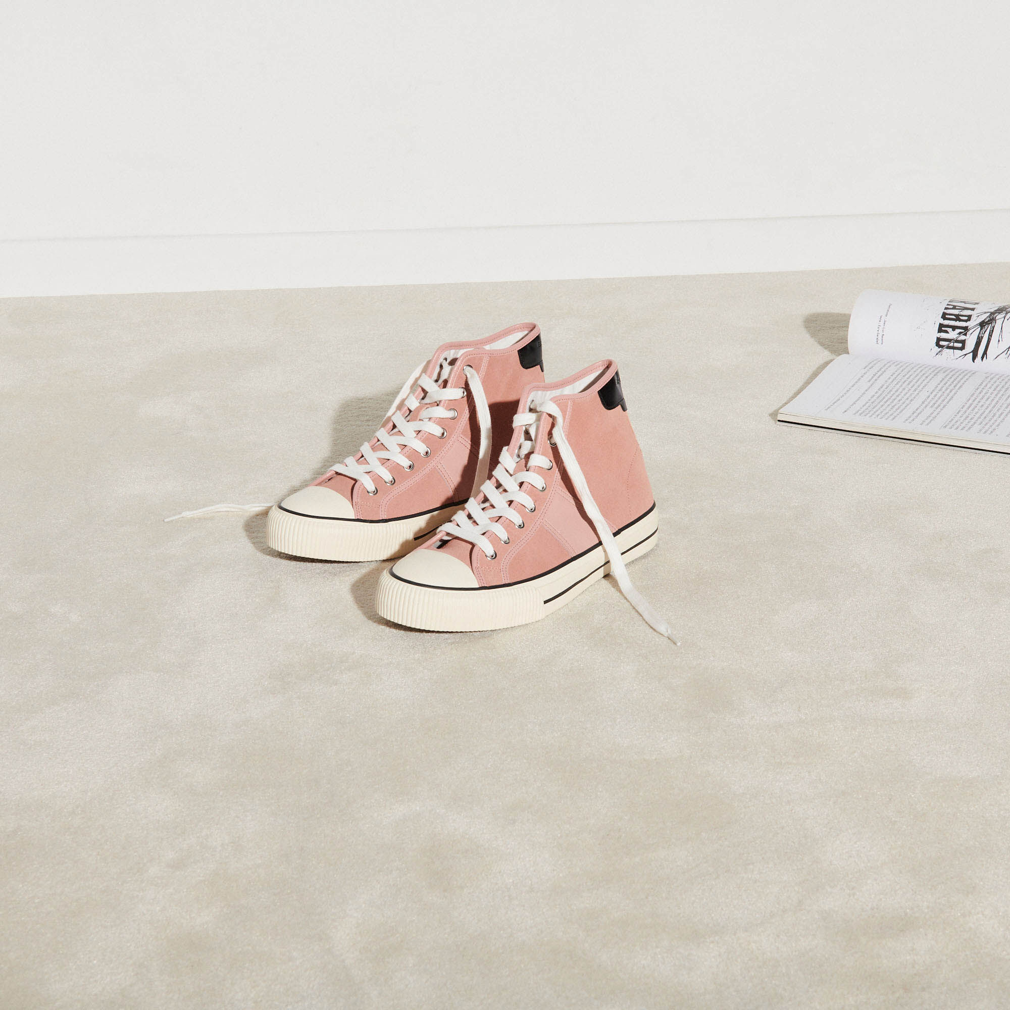 Leather high-top trainers