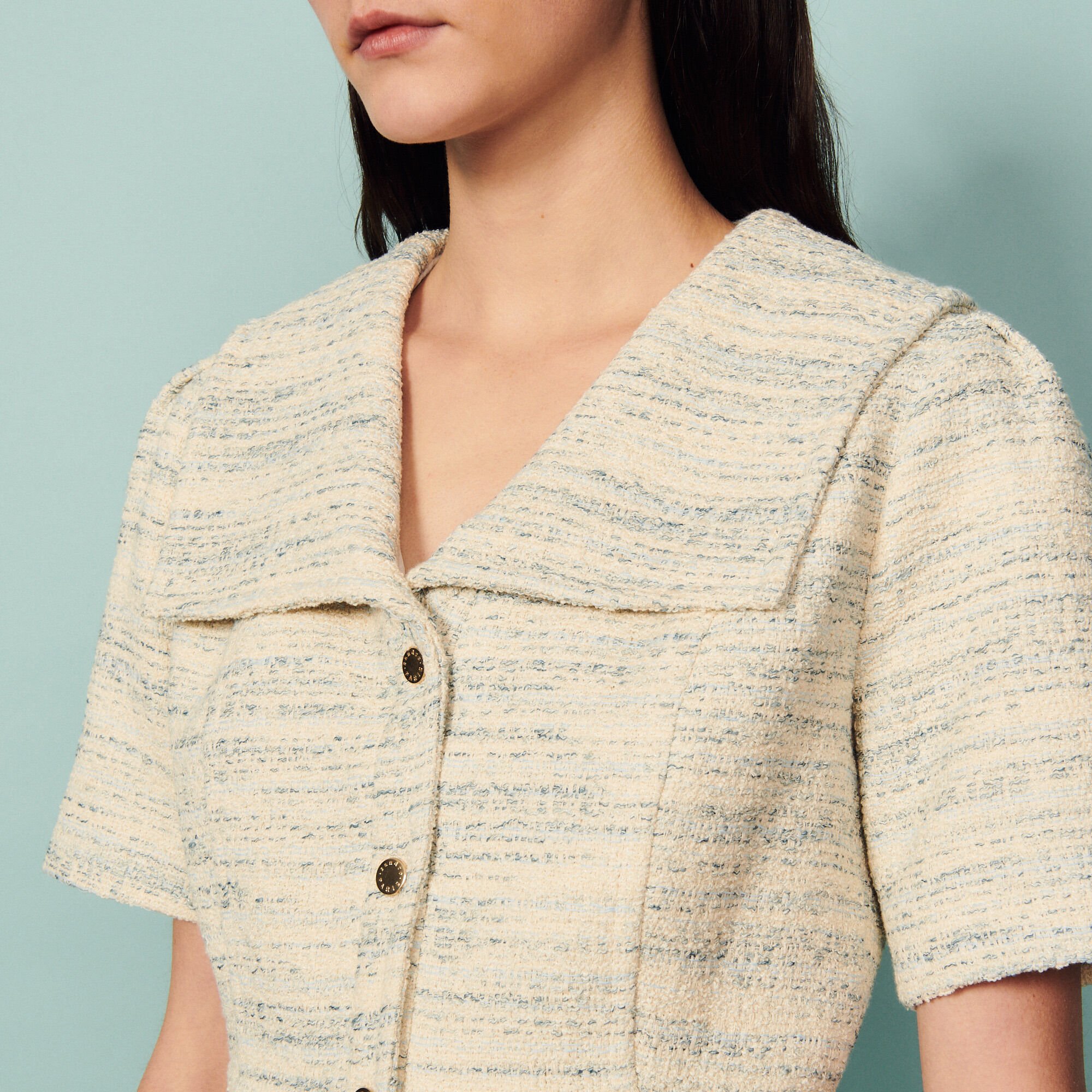 Tweed dress with sailor collar