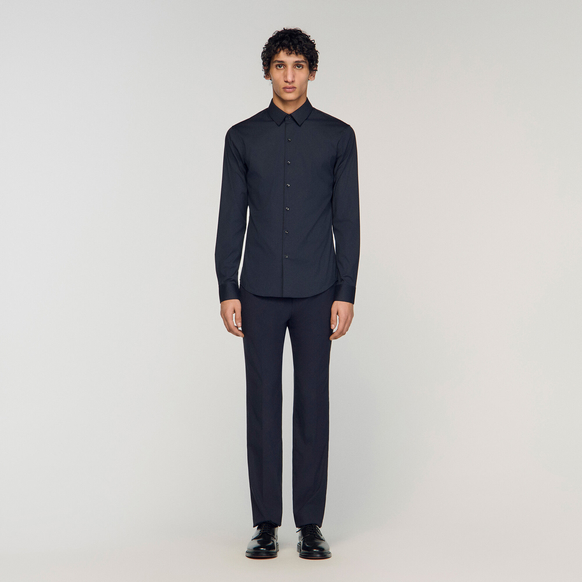 Fitted stretch cotton shirt