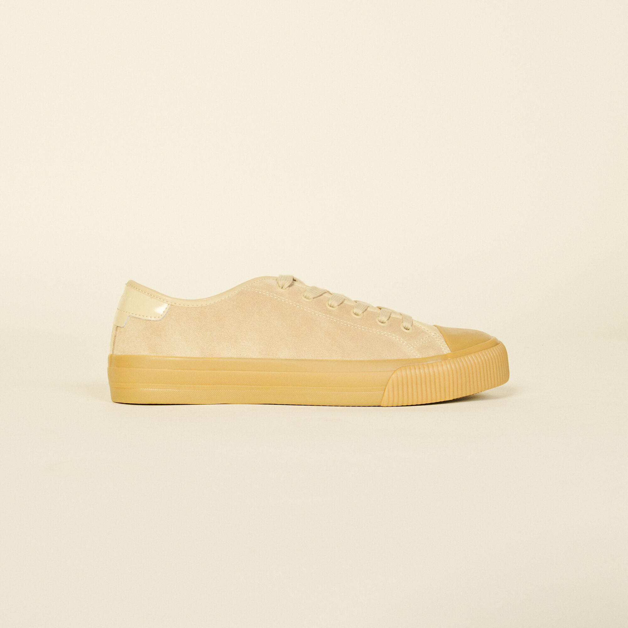 Split leather low-top trainers