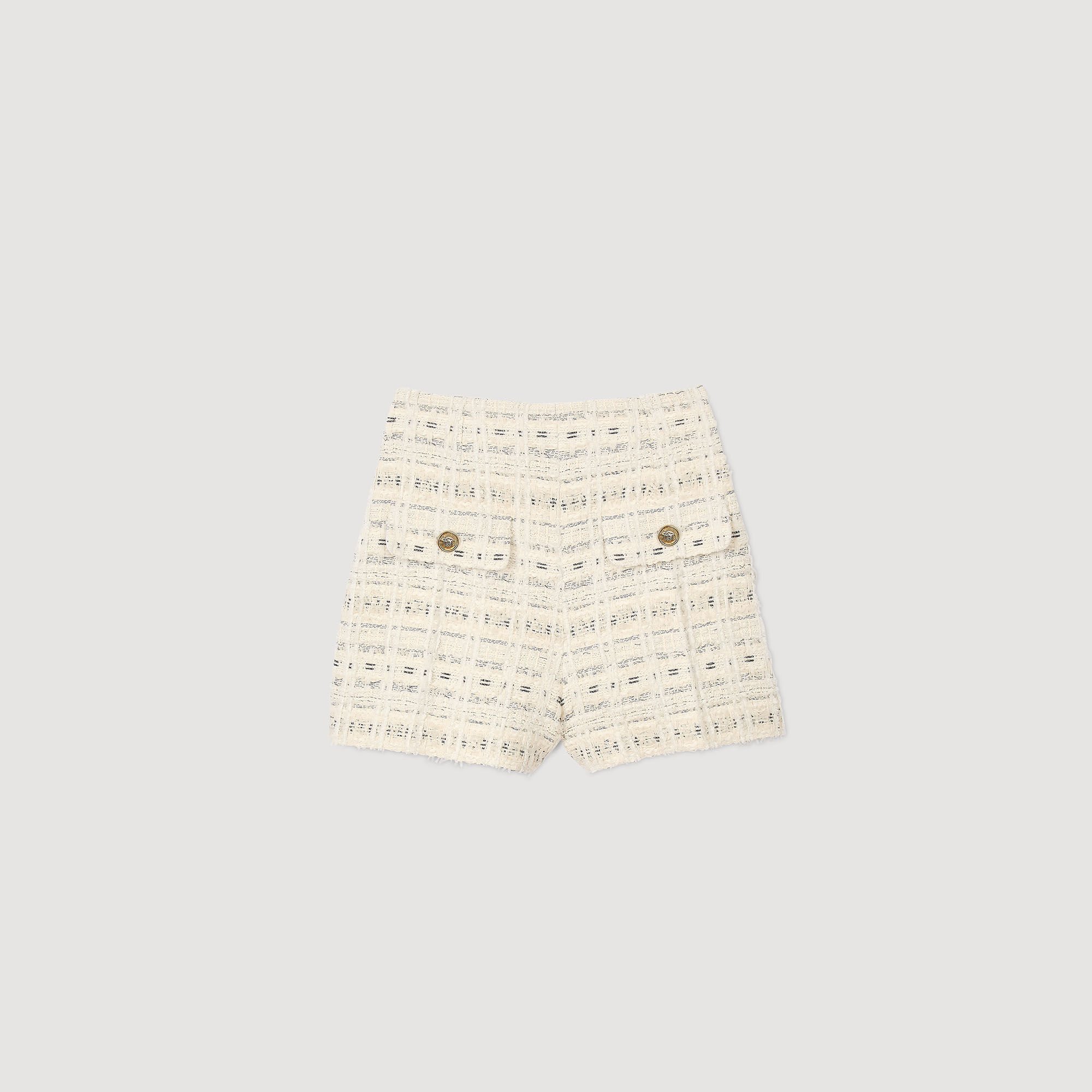 Decorative tweed shorts