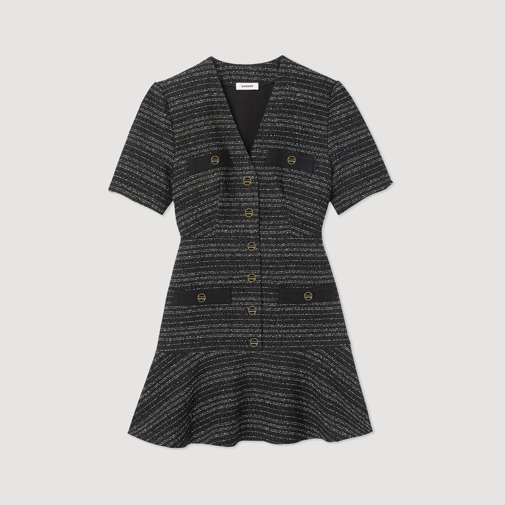 Tweed short-sleeved dress