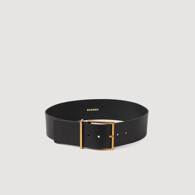 Wide leather belt