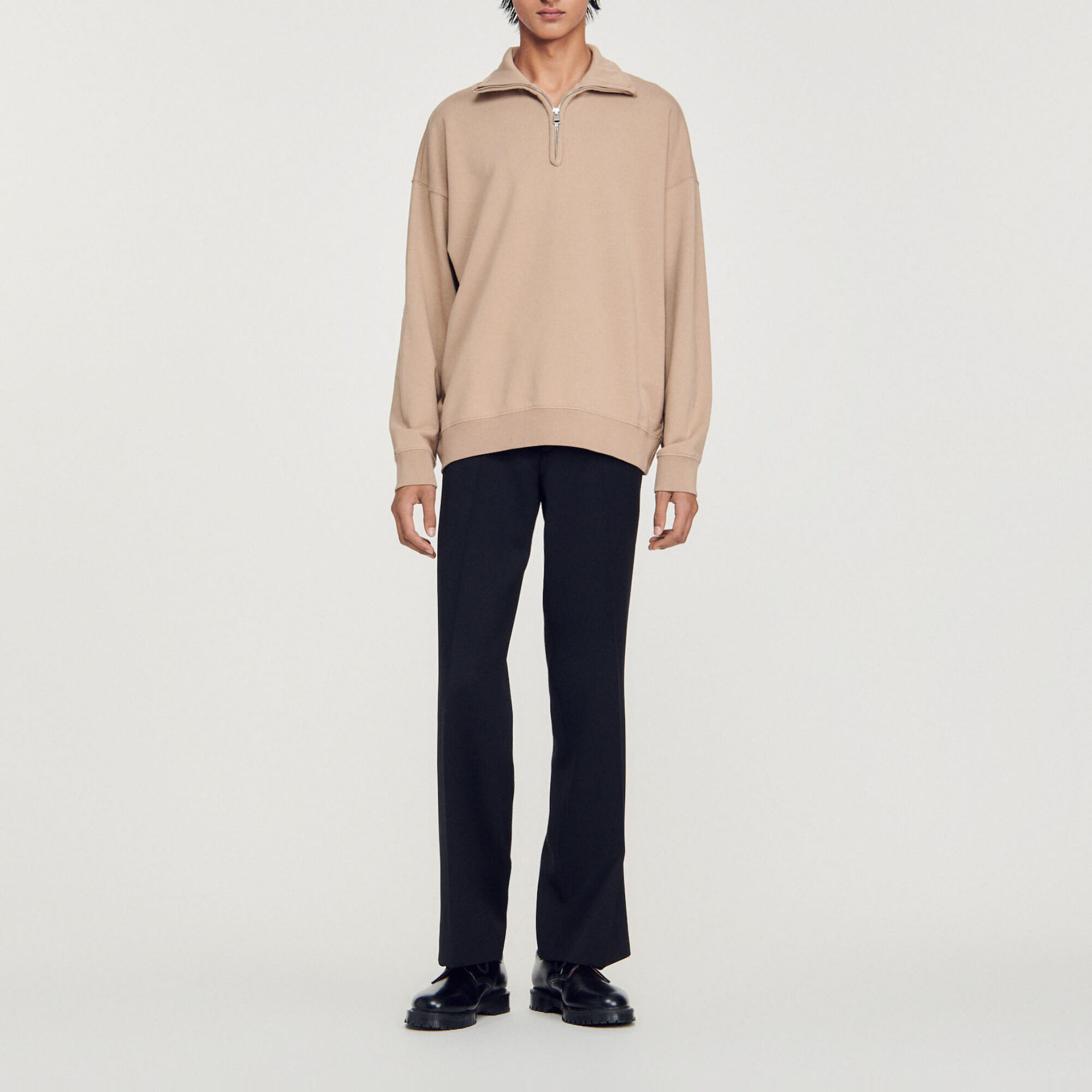 Oversized trucker-style sweatshirt