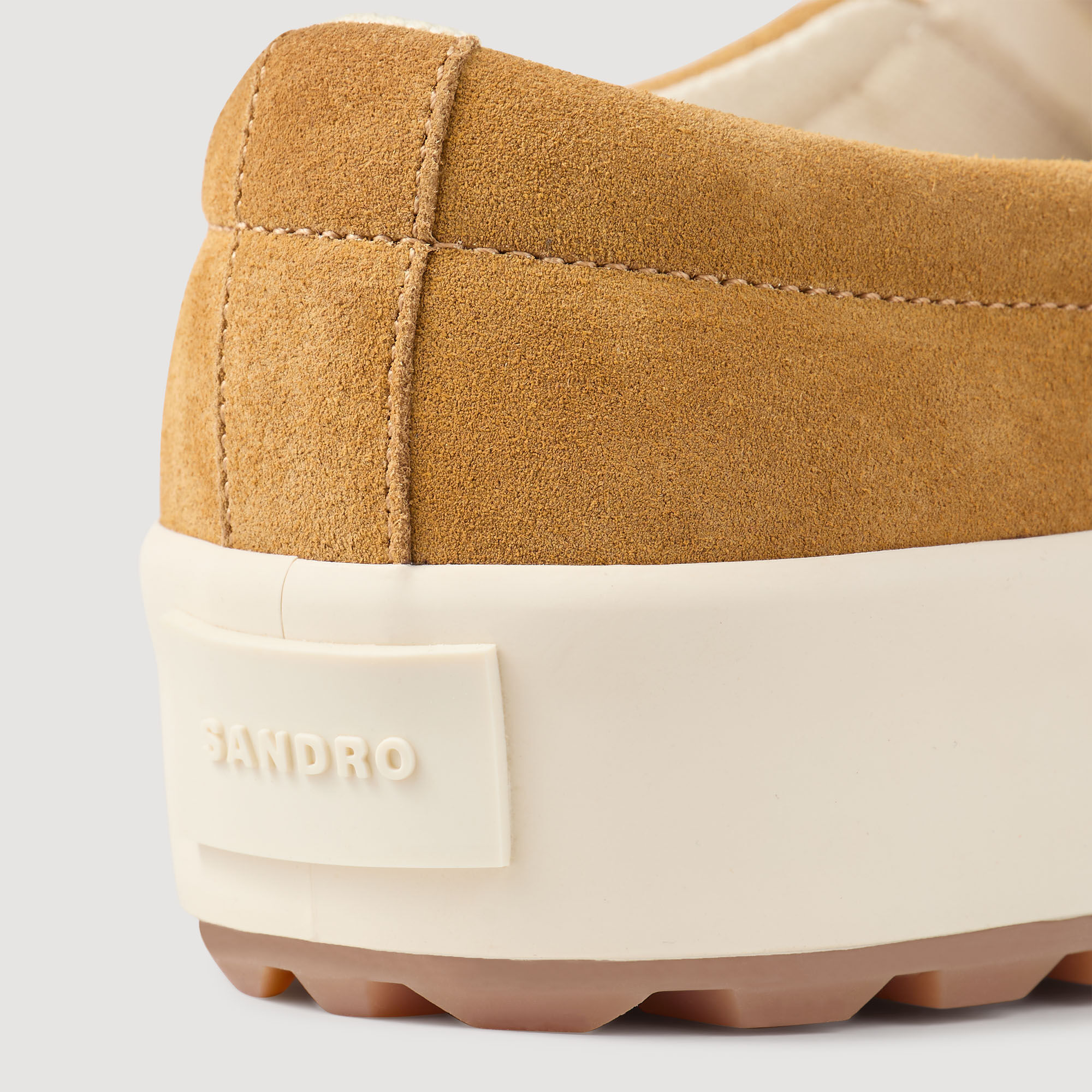 Split leather slip-ons