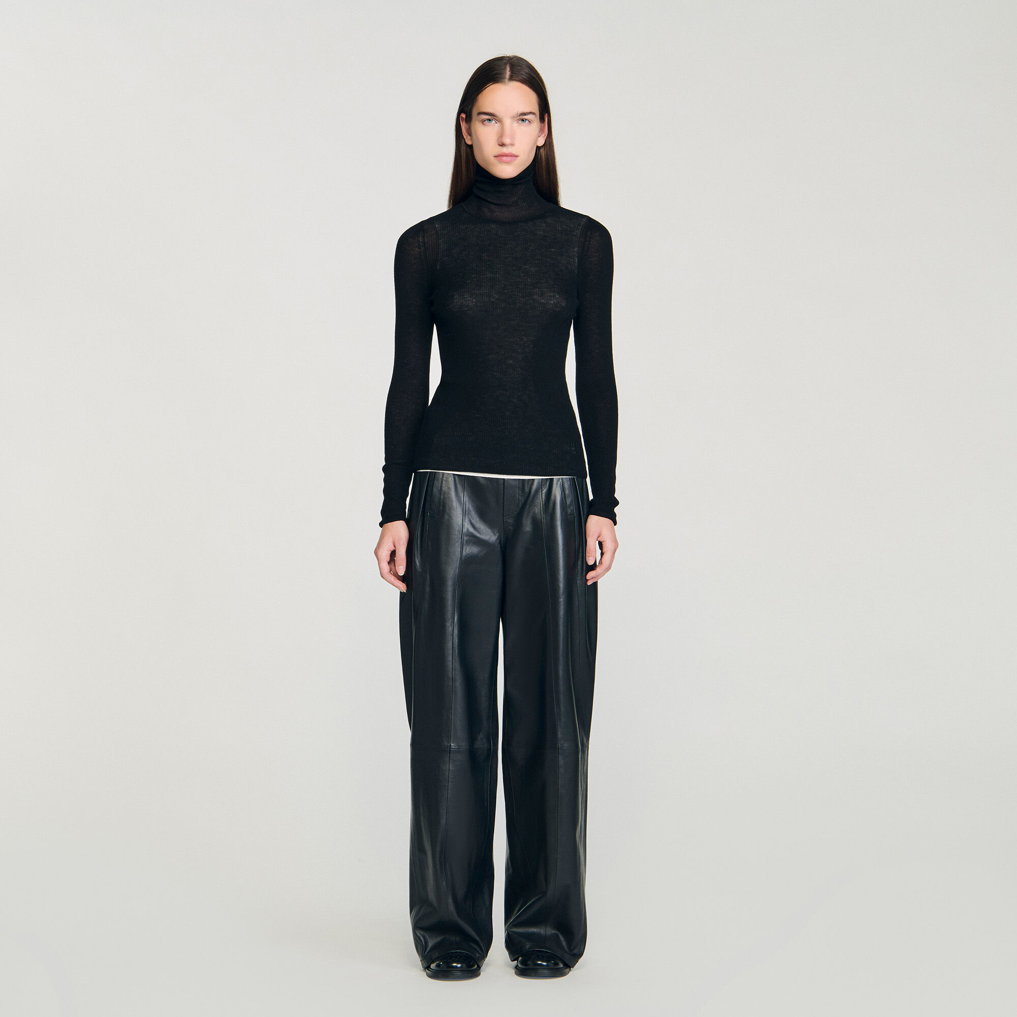 Layered turtleneck jumper