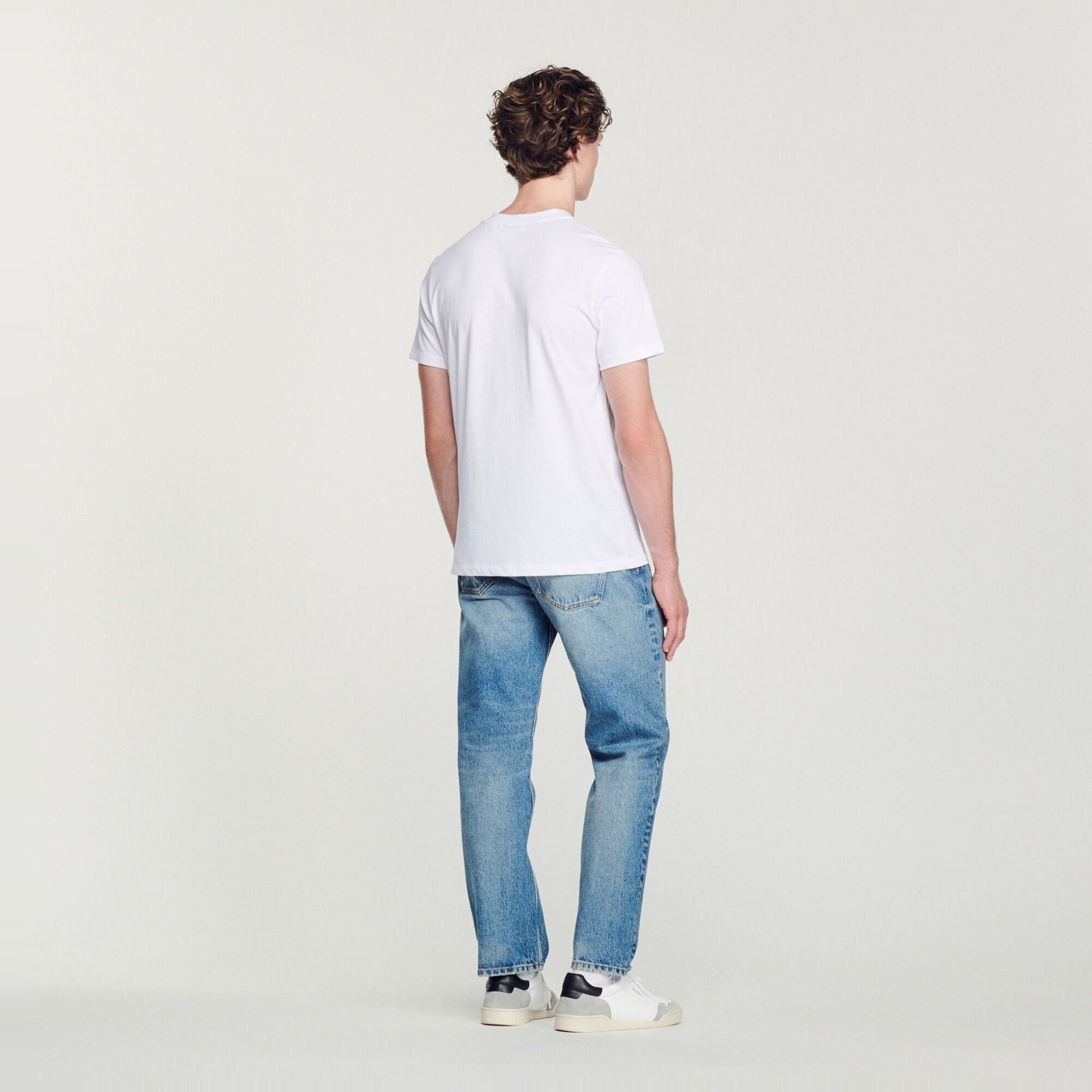 Cotton T-shirt with tulip embroidery
