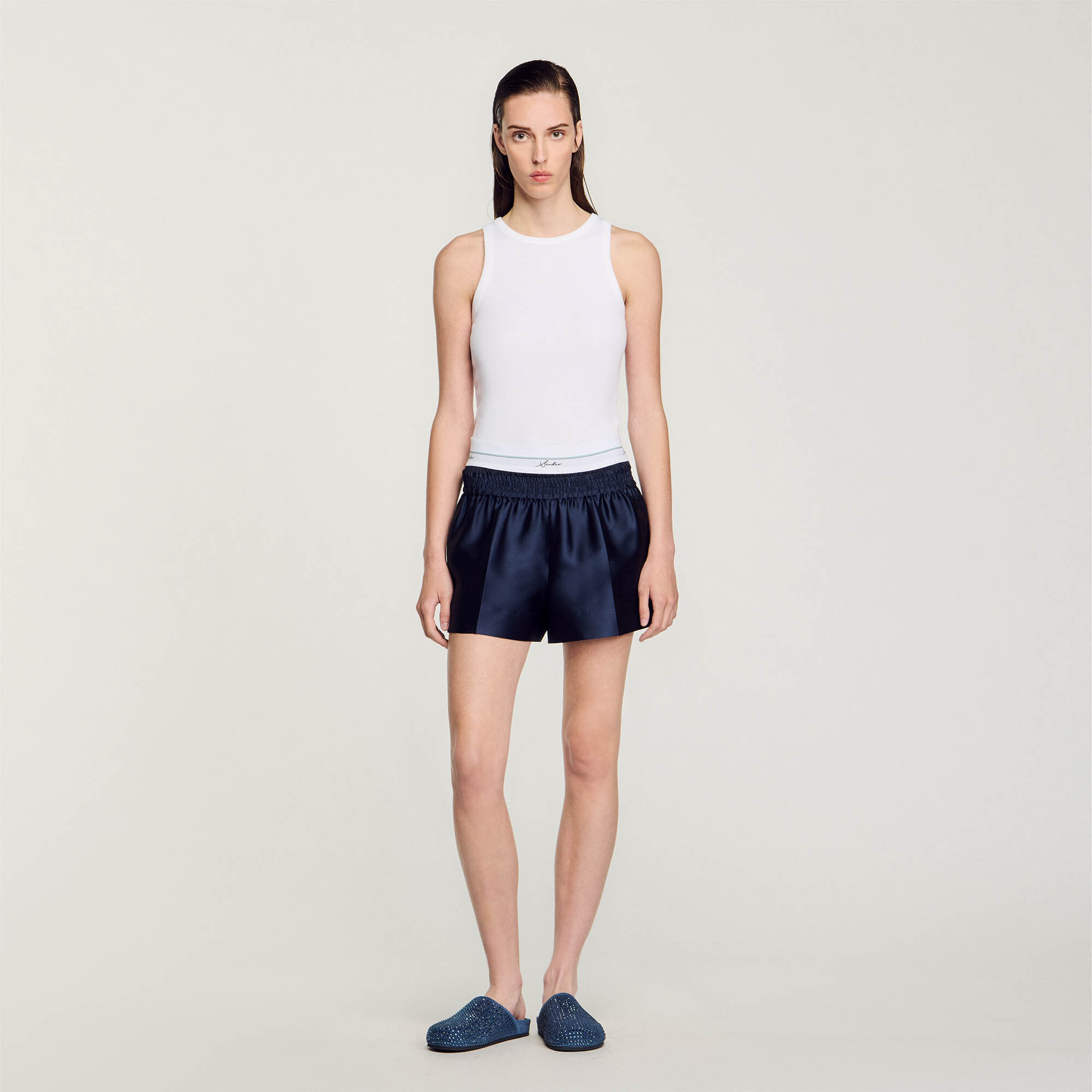 Satin 2-in-1 effect shorts