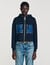 Knit and denim sweatshirt