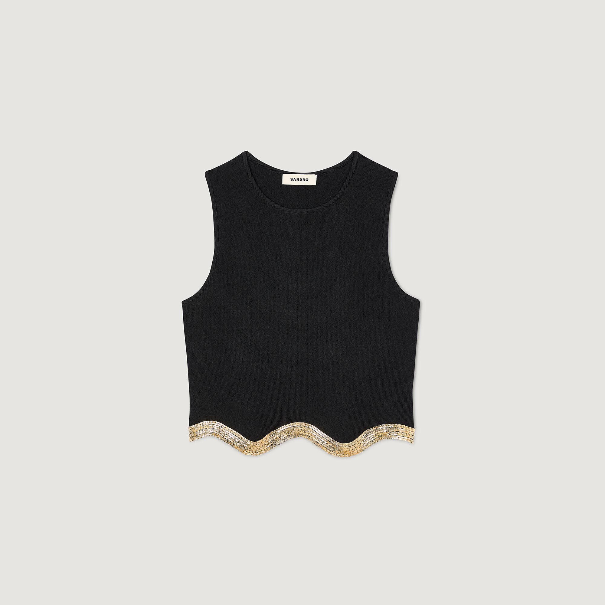 Cropped jumper with chain detail