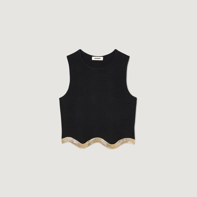 Cropped jumper with chain detail