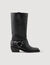 Leather biker boots