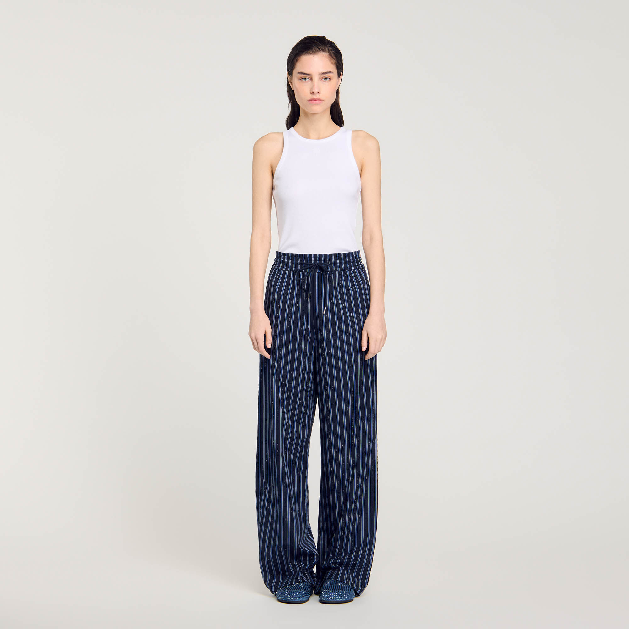 Striped trousers discount