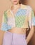 Printed patchwork cropped shirt