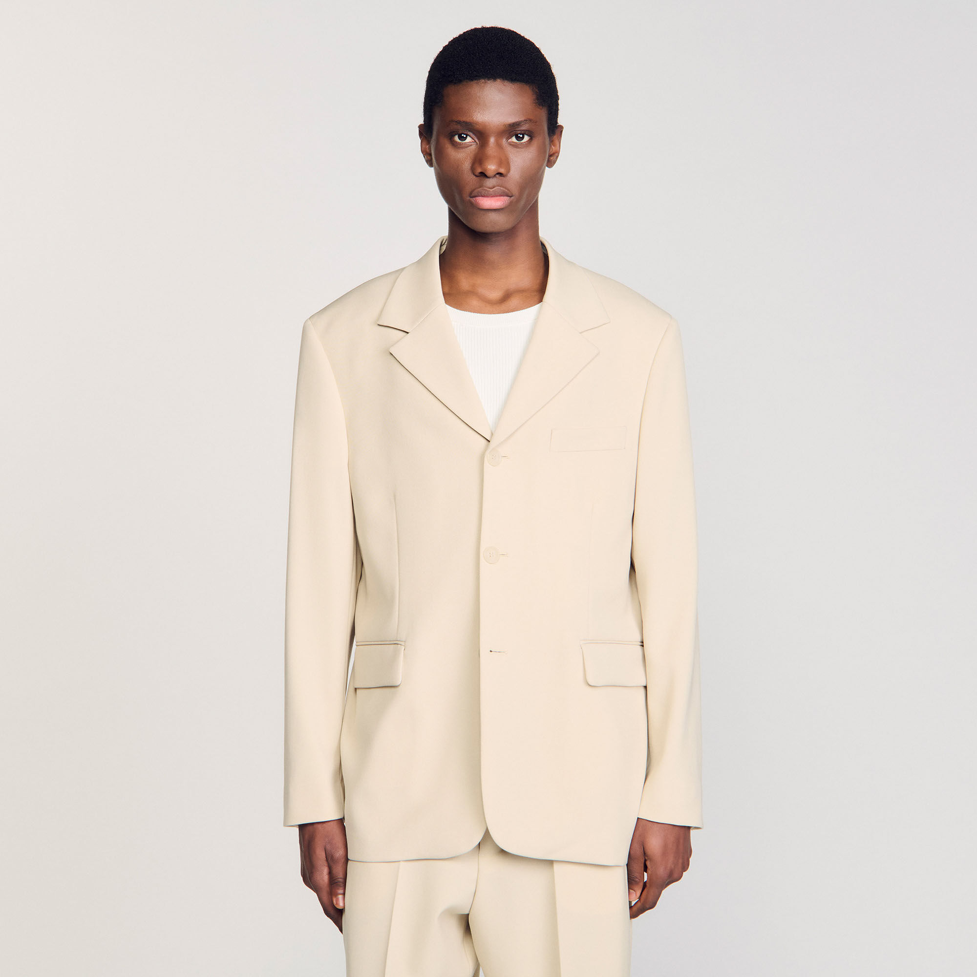 Oversized wool suit jacket