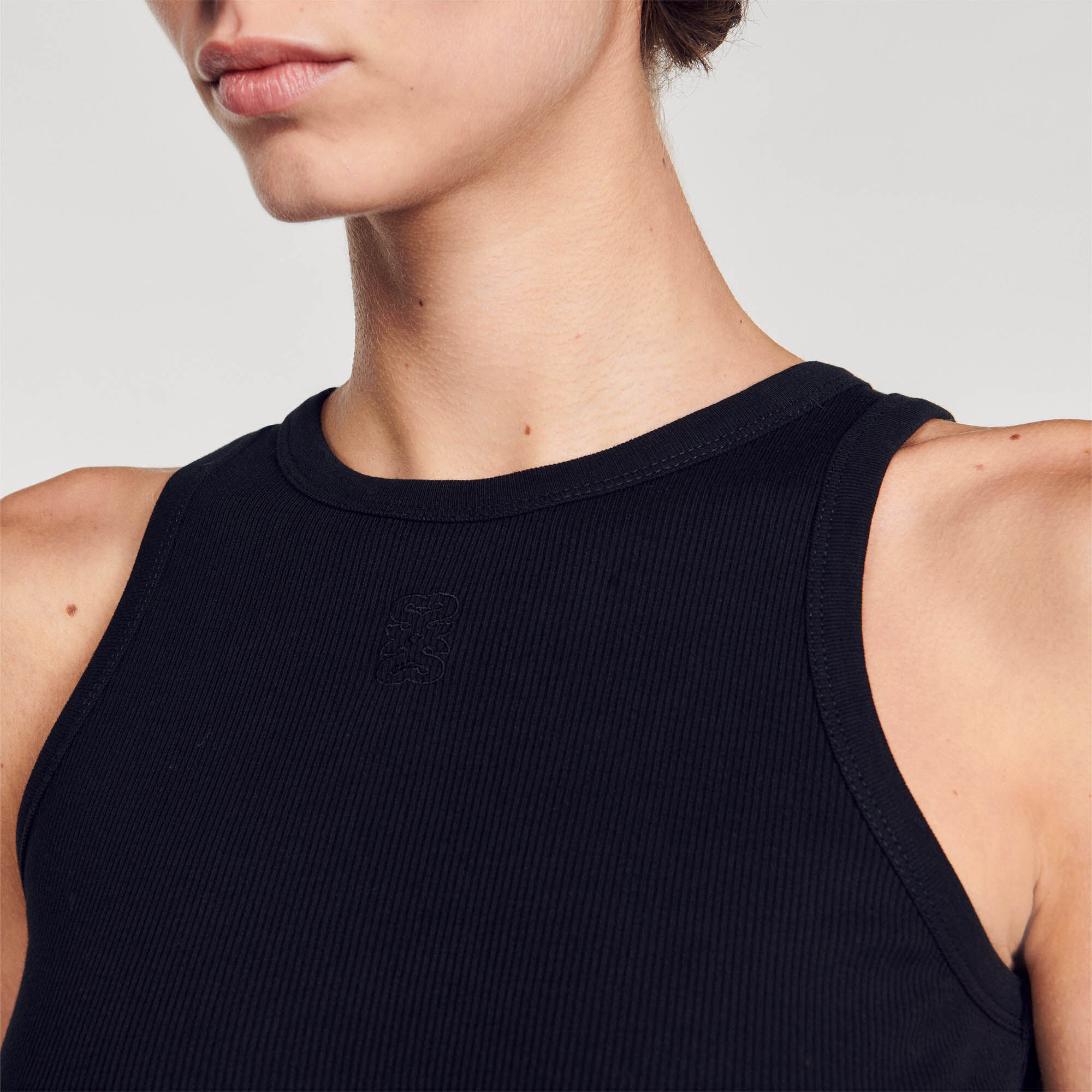 Embroidered vest top