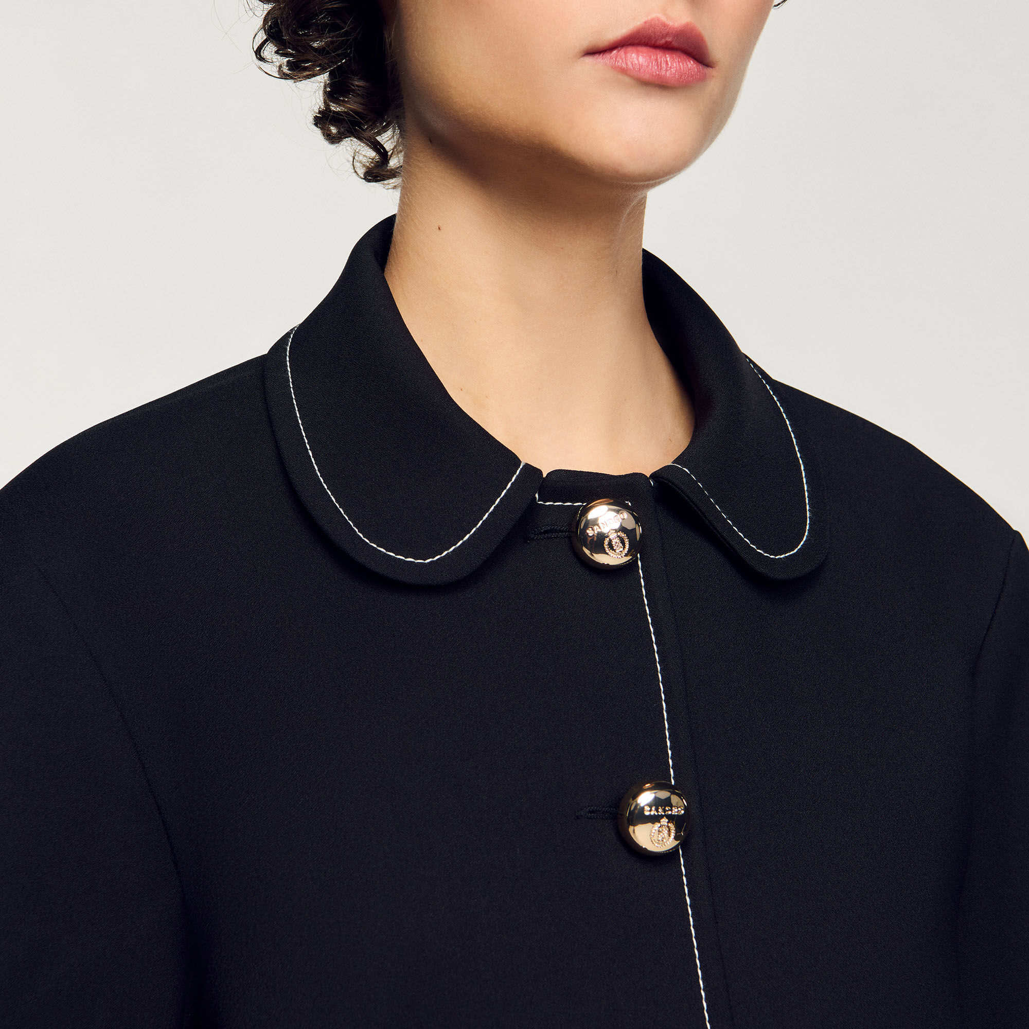 Peter Pan collar cropped jacket