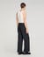 Wide-leg boucl&eacute; wool trousers