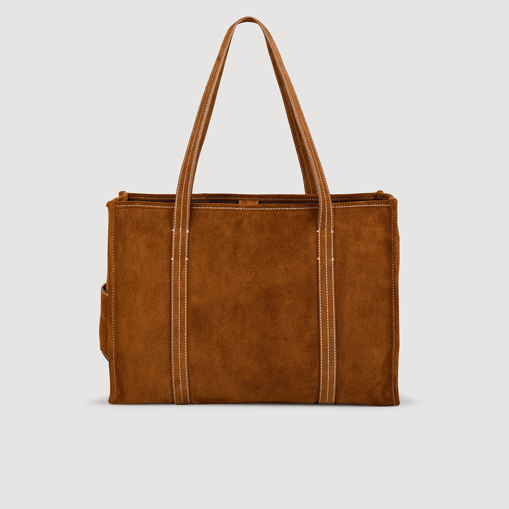 Suede shopping bag