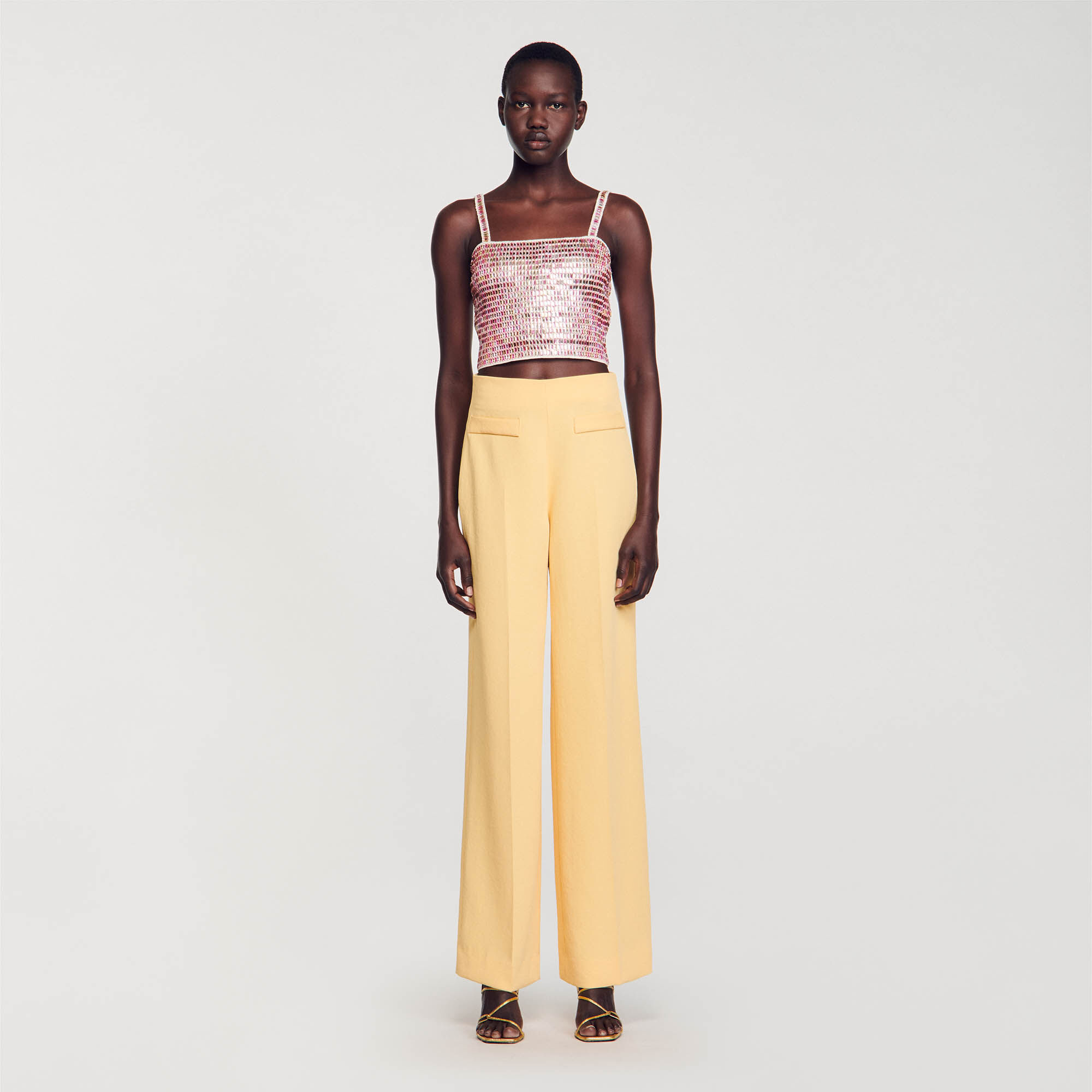 Zara store yellow trousers