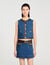 Denim and leather top