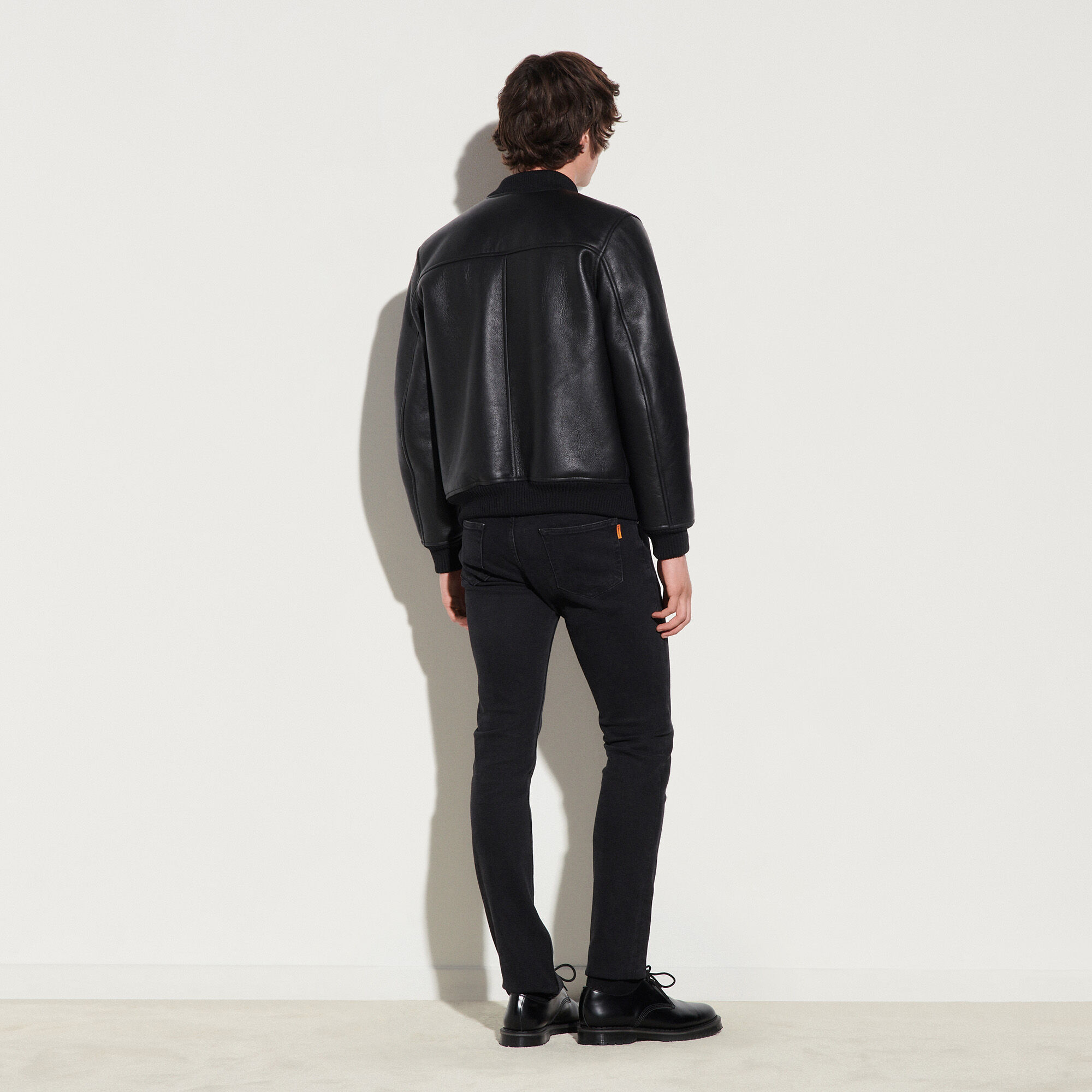 Sheepskin varsity jacket