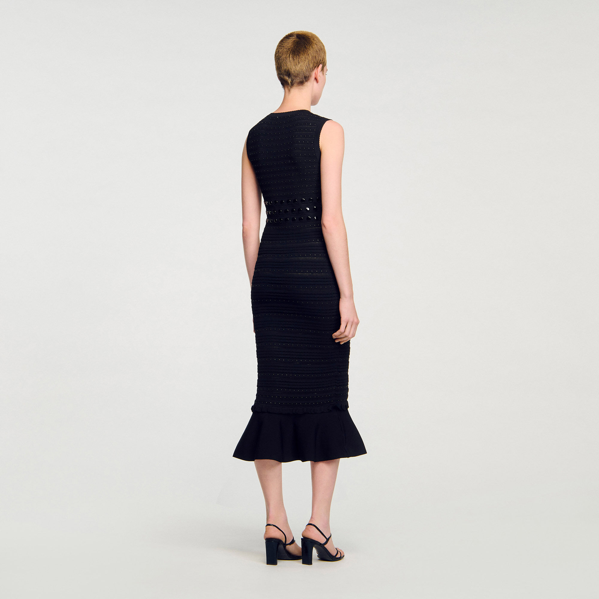 Knit maxi dress with studs