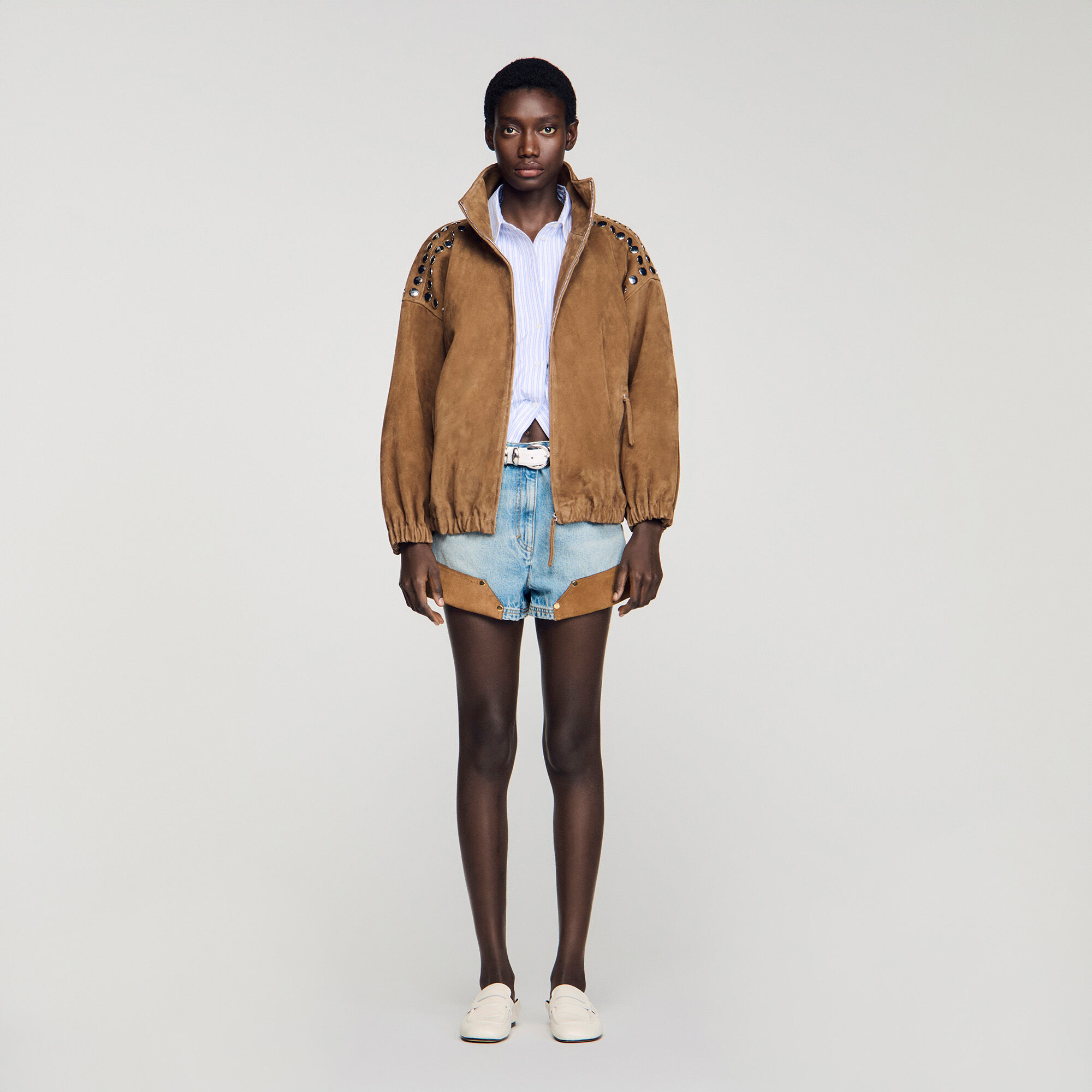 Studded suede jacket