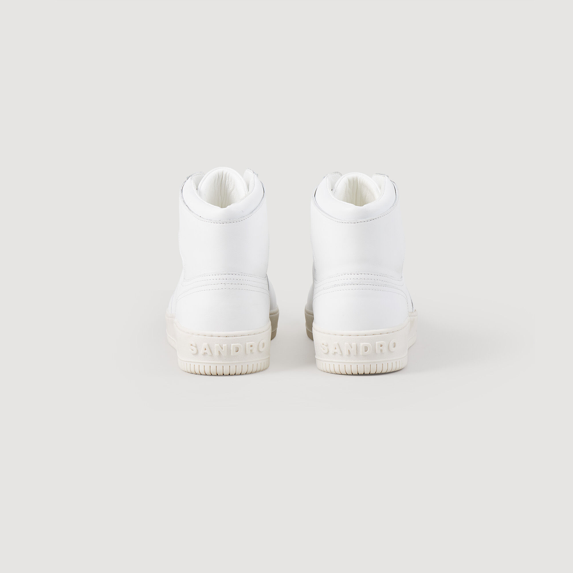Leather high-top trainers