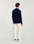 Zip-up cardigan with a striped collar