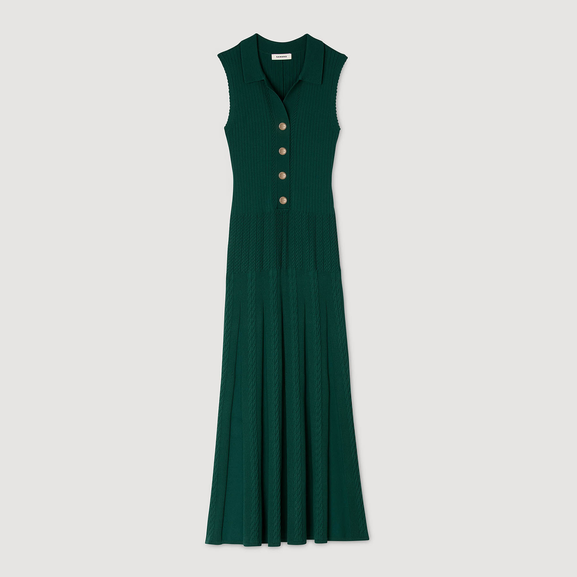 Knit dress with polo neck