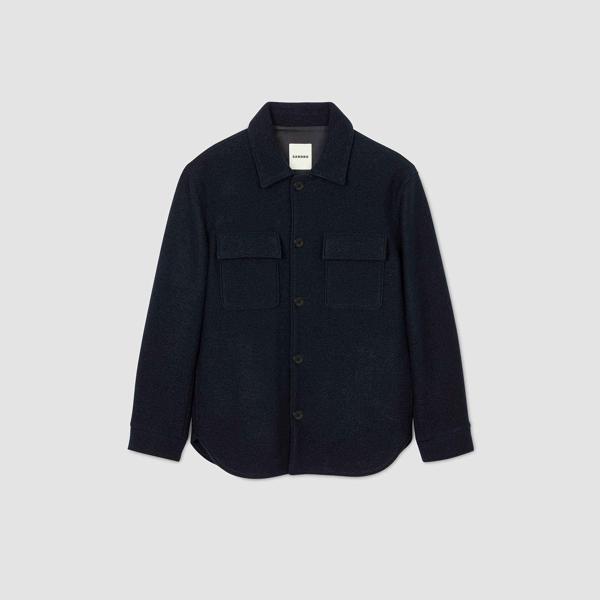 Wool overshirt blue for Men | Sandro Paris