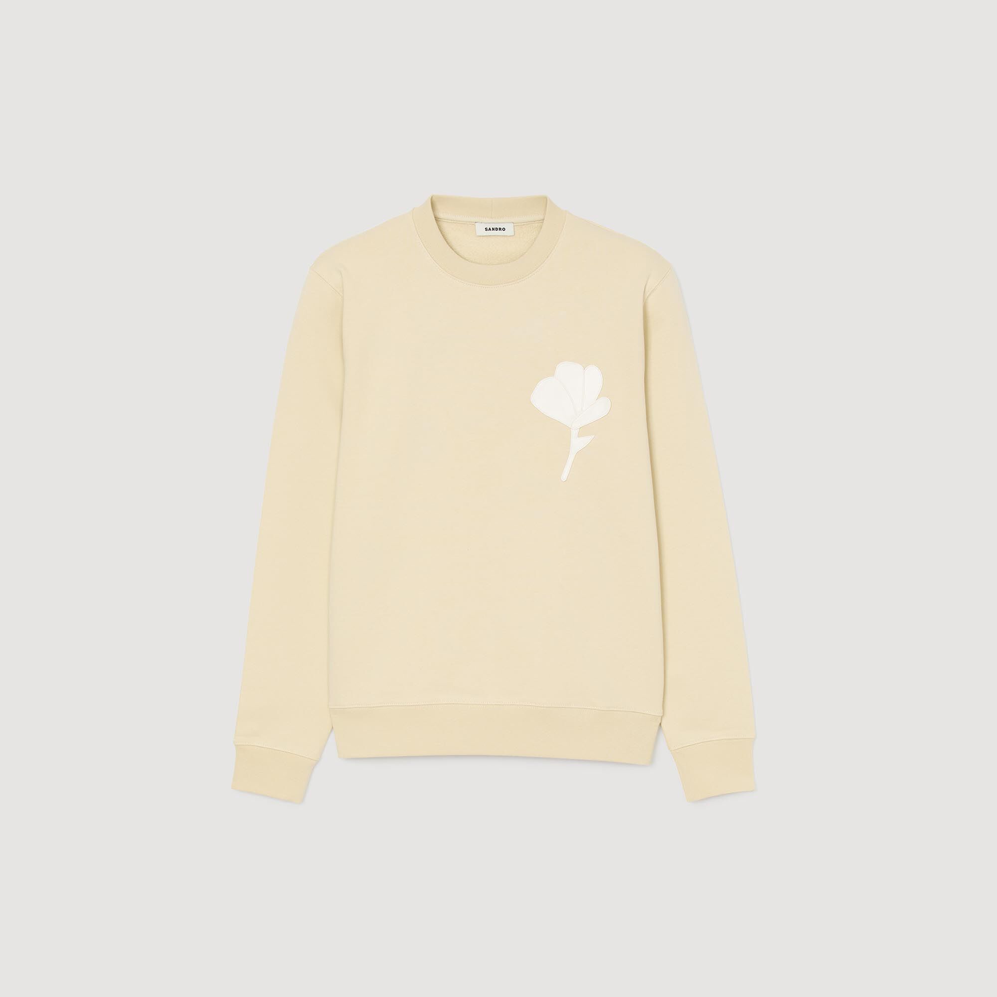 Sweatshirt with flower patch white / beige for Men | Sandro