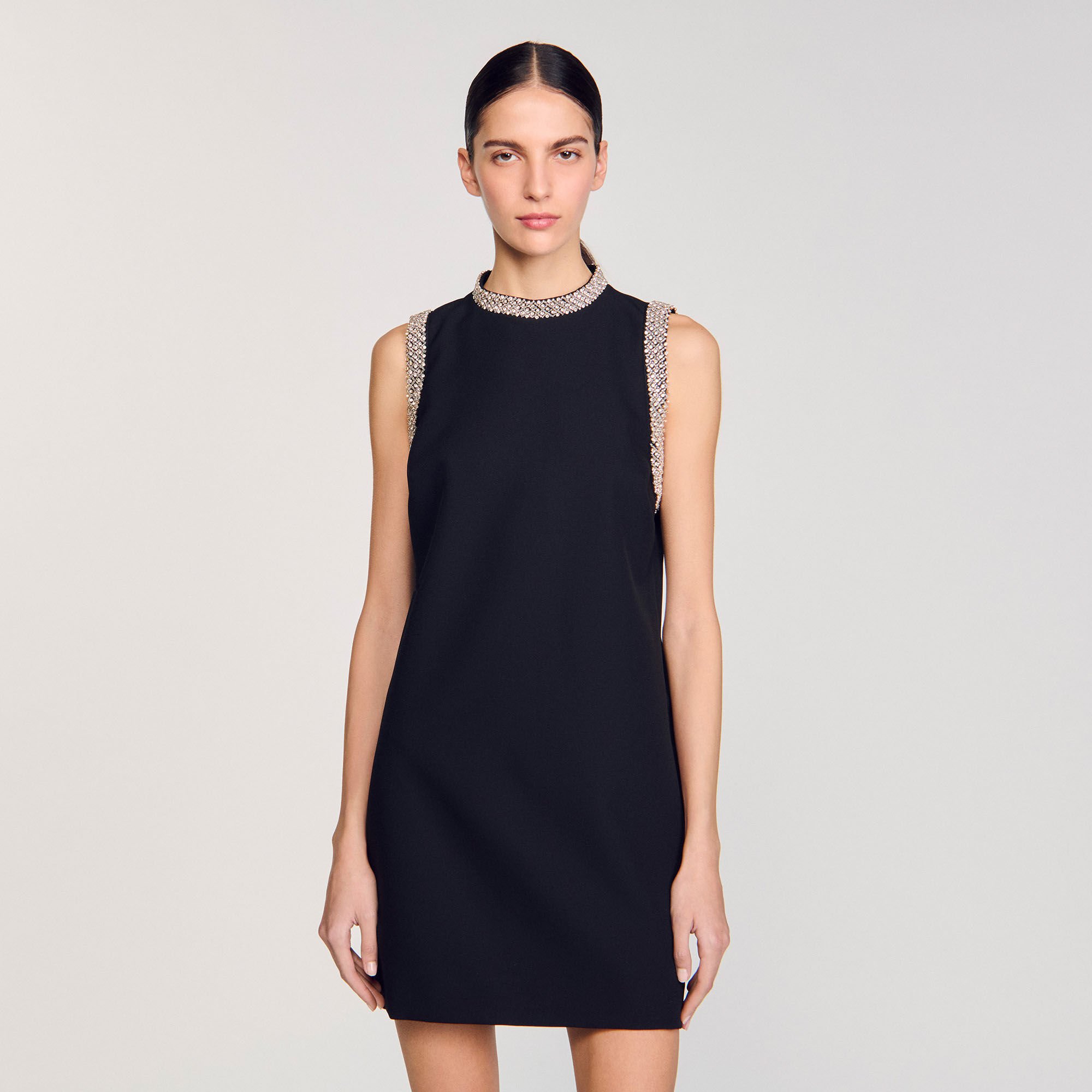 Short dress with rhinestone details
