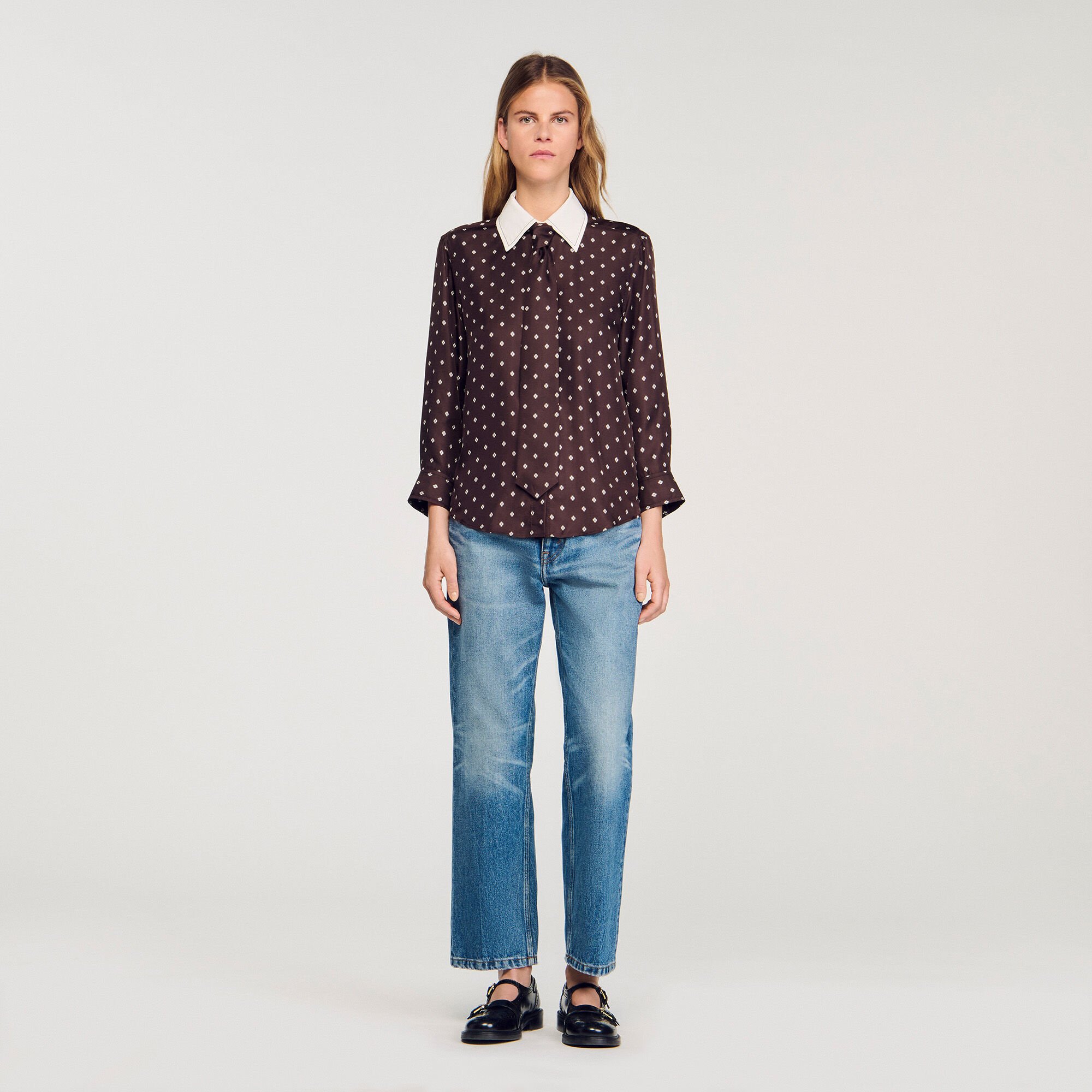 Floaty tie print shirt