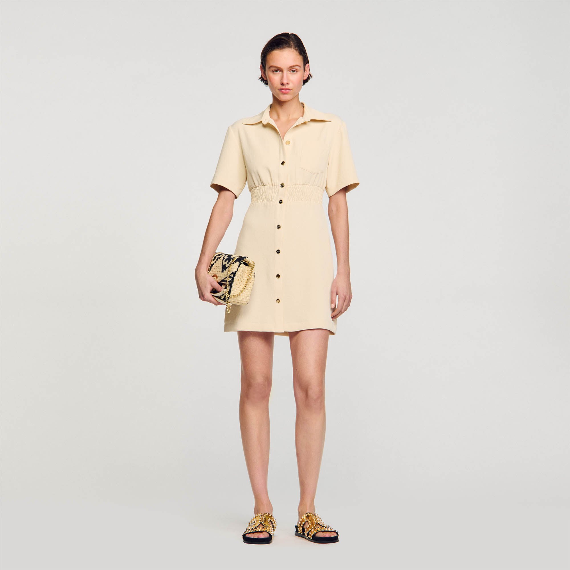 Robe sandro beige hot sale