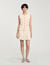 Short tweed pleated skirt